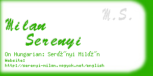 milan serenyi business card